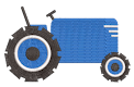 Blauer Traktor