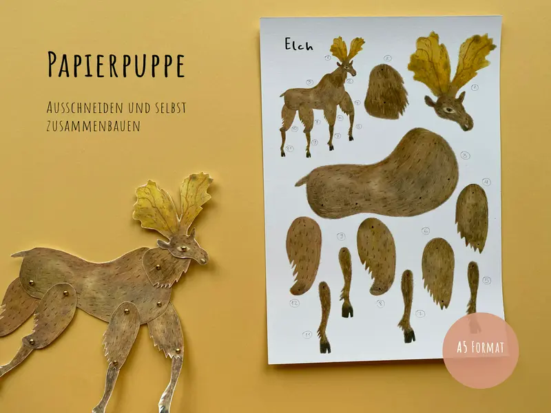 Papierpuppe „Elch“