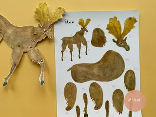 Papierpuppe "Elch" - 2