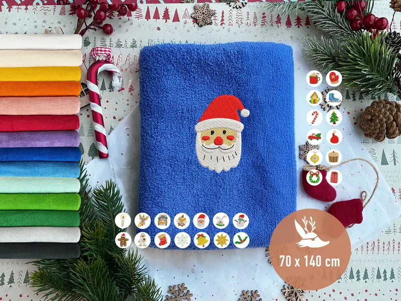 Badetuch mit Weihnachtsmotiv – 70 × 140 cm