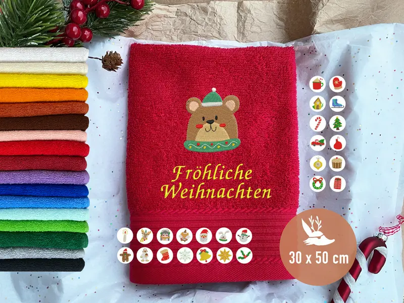 Gästetücher mit Weihnachtsmotiv – 30 × 50 cm