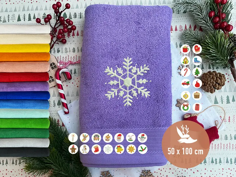 Handtuch mit Weihnachtsmotiv – 50 × 100 cm