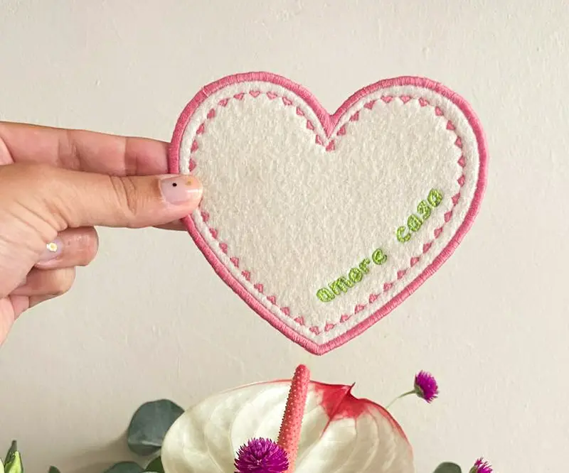 Filzuntersetzer mit Herz