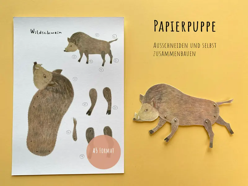 Papierpuppe „Wildschwein“