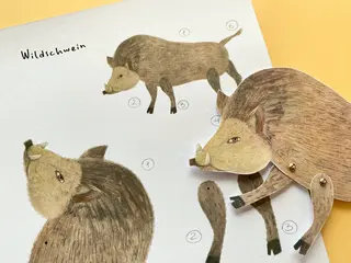 Papierpuppe-Wildschwein