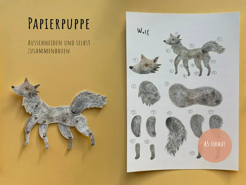 Papierpuppe „Wolf“