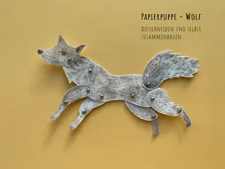 Papierpuppe-Wolf