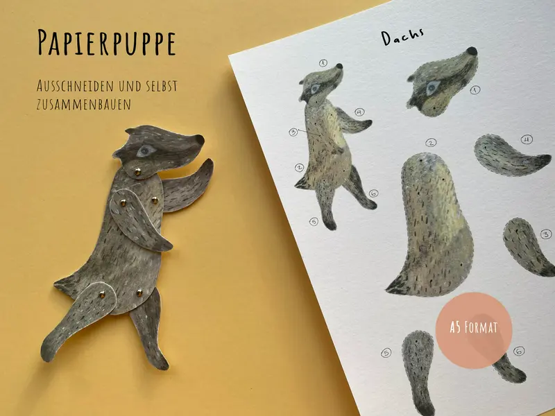 Papierpuppe „Dachs“